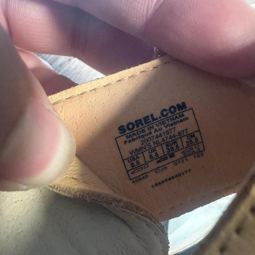 Sorel Women's Beige Leather Sporty Platform Sandals Size 8.5 - Picture 6 of 7